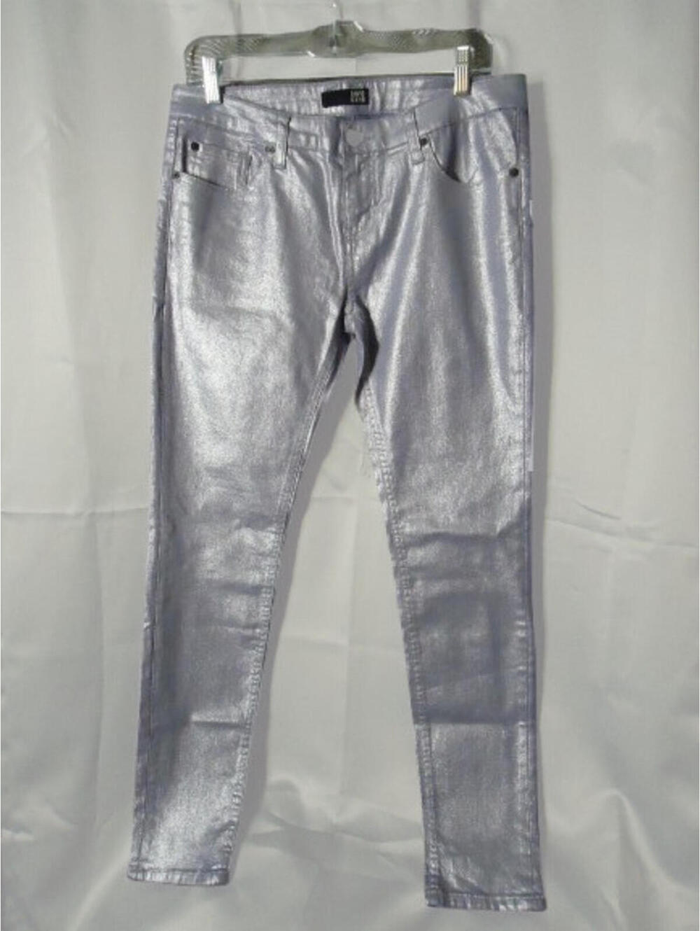David Kahn Skinny Ankle Jeans Size 30 Shiny Metallic Lavender Stretch 5 Pocket
